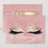 Gift Certificate Pastel Pink Lashes Marble Makeup (Voorkant / Achterkant)