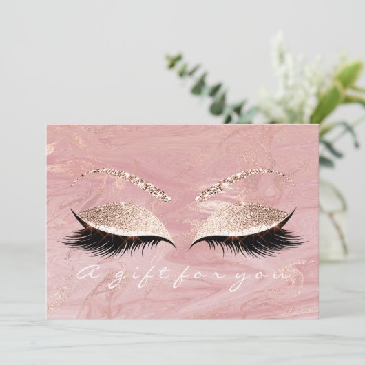 Gift Certificate Pastel Pink Lashes Marble Makeup (Staand voorkant)