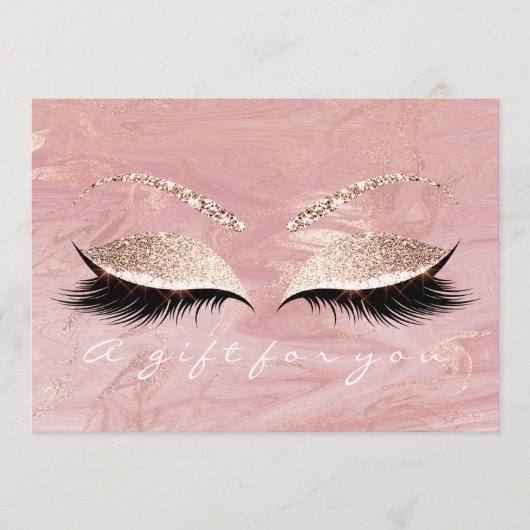Gift Certificate Pastel Pink Lashes Marble Makeup (Voorkant)