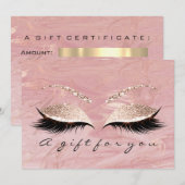 Gift Certificate Pastel Pink Lashes Marble Makeup (Voorkant / Achterkant)