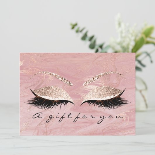 Gift Certificate Pastel Pink Lashes Marble Makeup (Staand voorkant)