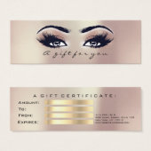 Gift Certificate Pearly roze Gold Lashes Makeup Mini Visitekaartjes (Voorkant /achterkant)