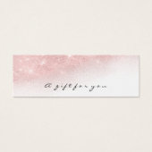 Gift Certificate Pink Gold Lashes Makeup Ombre Mini Visitekaartjes (Voorkant)