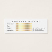 Gift Certificate Pink Gold Lashes Makeup Ombre Mini Visitekaartjes (Achterkant)