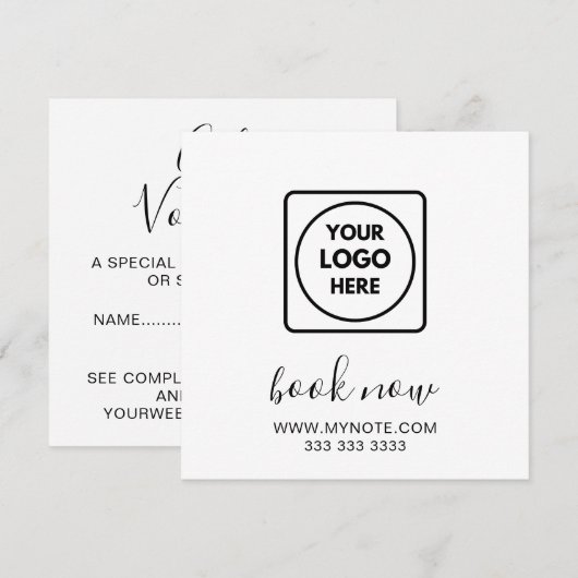 Gift Certificate Pros Business Note Card (Voorkant / Achterkant)