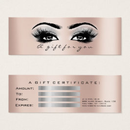 Gift Certificate Roos Gold Lashes Makeup Grey Mini Visitekaartjes