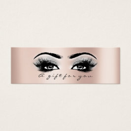 Gift Certificate Roos Gold Lashes Makeup Grey Mini Visitekaartjes