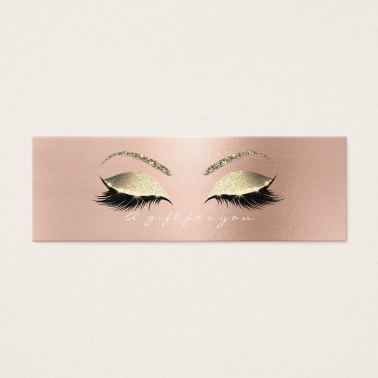Gift Certificate Roos Gold Lashes Makeup White Pin Mini Visitekaartjes (Voorkant)