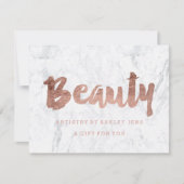 Gift certificate roos Gold schoonheidsscript marme (Voorkant)