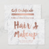 Gift certificate roos gold typografie white marble (Voorkant / Achterkant)