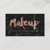 Gift certificate roos gold typografie zwarte marme kortingskaartje (Voorkant)