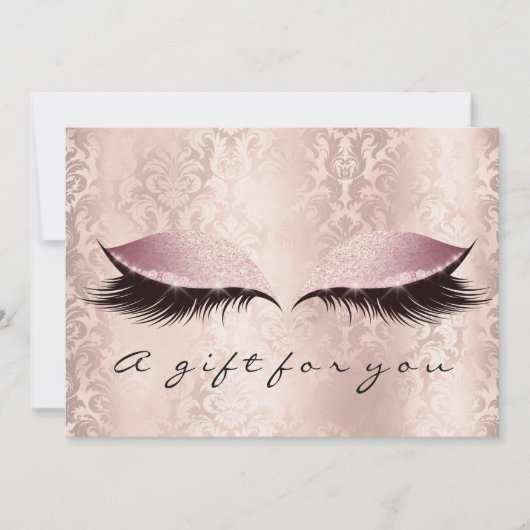 Gift Certificate Roze Damask Lashes Beauty Makeup (Voorkant)