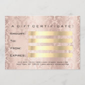 Gift Certificate Roze Damask Lashes Beauty Makeup (Achterkant)