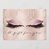 Gift Certificate Roze Damask Lashes Beauty Makeup (Voorkant)
