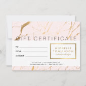 Gift Certificate (roze en goudkleurige ontwerper) (Voorkant)