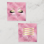 Gift Certificate Roze Glitter Gold Lashes Makeup Kortingskaartje (Voorkant / Achterkant)