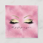 Gift Certificate Roze Glitter Gold Lashes Makeup Kortingskaartje (Voorkant)