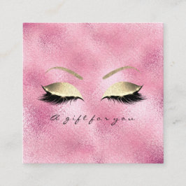 Gift Certificate Roze Glitter Gold Lashes Makeup Kortingskaartje