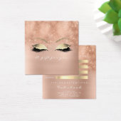 Gift Certificate Roze Glitter Gold Lashes Makeup Vierkante Visitekaartjes (Bureau)