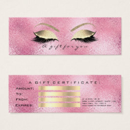 Gift Certificate Roze Gold Glass Lashes Makeup Mini Visitekaartjes