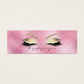 Gift Certificate Roze Gold Glass Lashes Makeup Mini Visitekaartjes (Voorkant)
