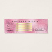 Gift Certificate Roze Gold Glass Lashes Makeup Mini Visitekaartjes (Achterkant)