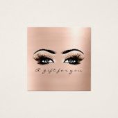 Gift Certificate Roze Rose Blush Lashes Makeup Vierkante Visitekaartjes (Voorkant)