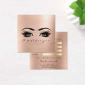 Gift Certificate Roze Rose Blush Lashes Makeup Vierkante Visitekaartjes (Bureau)