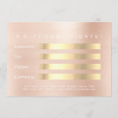 Gift Certificate Roze Rose Gold Kiss Beauty Studio (Achterkant)