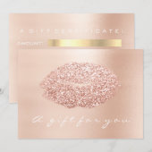 Gift Certificate Roze Rose Gold Kiss Beauty Studio (Voorkant / Achterkant)