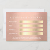 Gift Certificate Roze Rose Gold Lash (Achterkant)