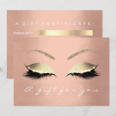 Gift Certificate Roze Rose Gold Lash (Voorkant / Achterkant)