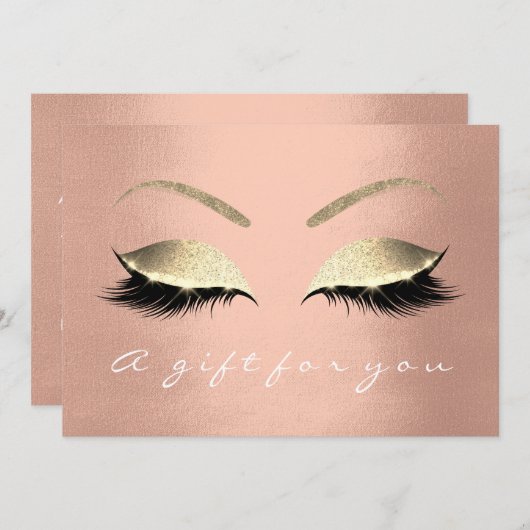 Gift Certificate Roze Rose Gold Lash (Voorkant / Achterkant)