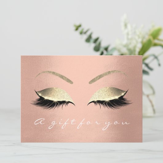 Gift Certificate Roze Rose Gold Lash (Staand voorkant)