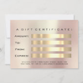 Gift Certificate Roze Rose Lashes Beauty Makeup (Achterkant)