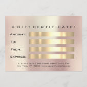 Gift Certificate Roze Rose Lashes Beauty Makeup (Achterkant)
