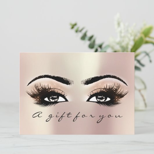 Gift Certificate Roze Rose Lashes Beauty Makeup (Staand voorkant)