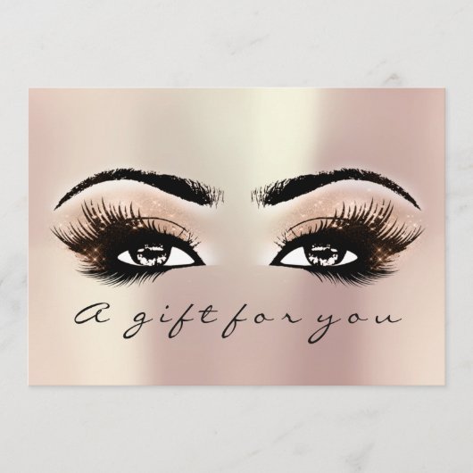 Gift Certificate Roze Rose Lashes Beauty Makeup (Voorkant)