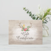Gift Certificate Rustic Deer Bohemian Roos (Staand voorkant)