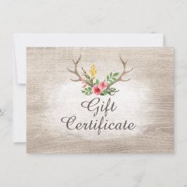Gift Certificate Rustic Deer Bohemian Roos