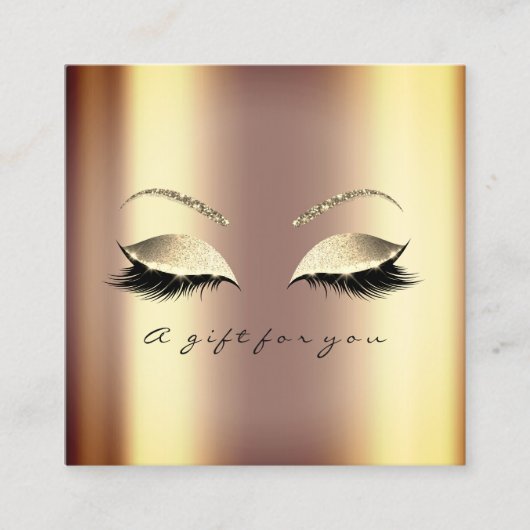 Gift Certificate Sepia Gold Lashes Makeup Artist Kortingskaartje (Voorkant)