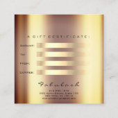 Gift Certificate Sepia Gold Lashes Makeup Artist Kortingskaartje (Achterkant)