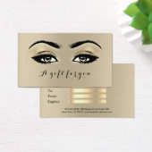 Gift Certificate Sepia Gold Lashes Makeup Artist Visitekaartjes (Bureau)