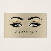 Gift Certificate Sepia Gold Lashes Makeup Artist Visitekaartjes (Voorkant)