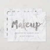 Gift certificate Silmake-up script white marble (Voorkant / Achterkant)