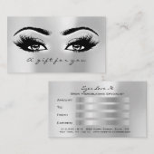 Gift Certificate Silver Gray Lashes Makeup Kortingskaartje (Voorkant / Achterkant)