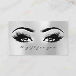 Gift Certificate Silver Gray Lashes Makeup Kortingskaartje