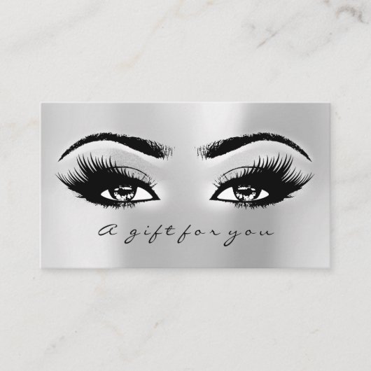 Gift Certificate Silver Gray Lashes Makeup Kortingskaartje (Voorkant)