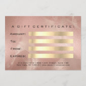 Gift Certificate Skin Gold Lash Beauty Makeup (Achterkant)