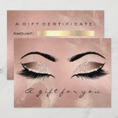 Gift Certificate Skin Gold Lash Beauty Makeup (Voorkant / Achterkant)